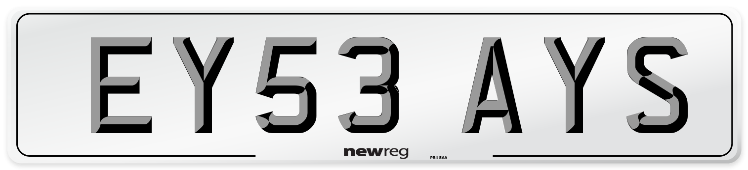 EY53 AYS Number Plate from New Reg